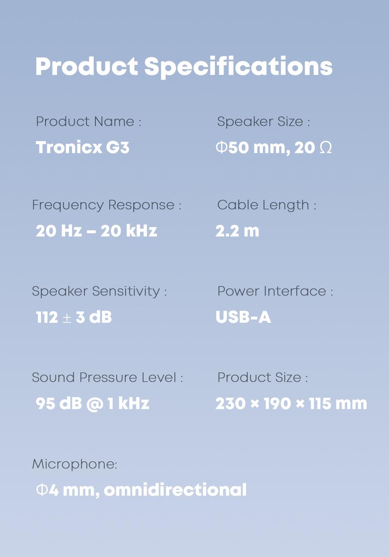 [New Upgrade] TAGRY TRONICX Upgraded G3 Wired PC Gaming Headset Gamer Gifts for him with 50mm Driver, ENC Microphone, USB-A Headset with 7.1 Surround Sound, Control Box for PC/PS5 Console/Switch Dock Mode  (Not Compatible with Xbox)