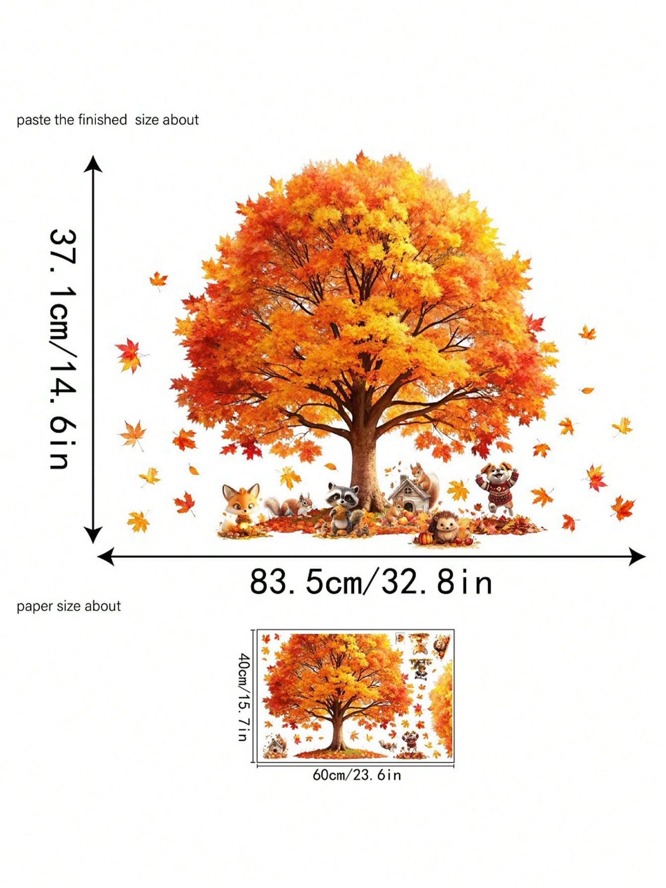 Creative Maple Leaf Stickers for Living Room Bedroom Bathroom Background Wall Decor, Easy-To-Apply Removable Decals