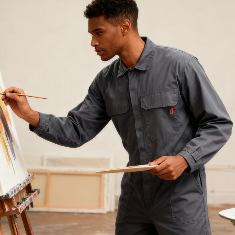 WORK IDEA Men's 100% Cotton Workwear. It features long sleeves, durable twill fabric, multiple pockets for storage, and is suitable for both casual and work scenarios. WORK IDEA Men's 100% Cotton Workwear. It features long sleeves, durable twill fabric, multiple pockets for storage, and is suitable for both casual and work scenarios.