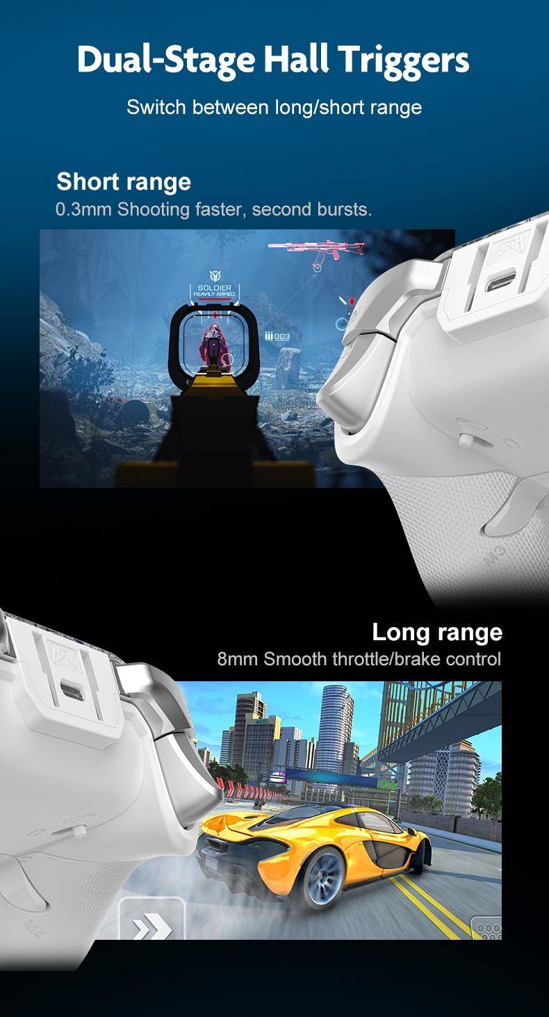 New Smart Large Screen Game Controller, Wireless Gaming Controller, Wireless Hall Effect Joysticks, Multi-Platform Dual Hall Sensor PC/switch/iOS/android/ps4, RGB Lights