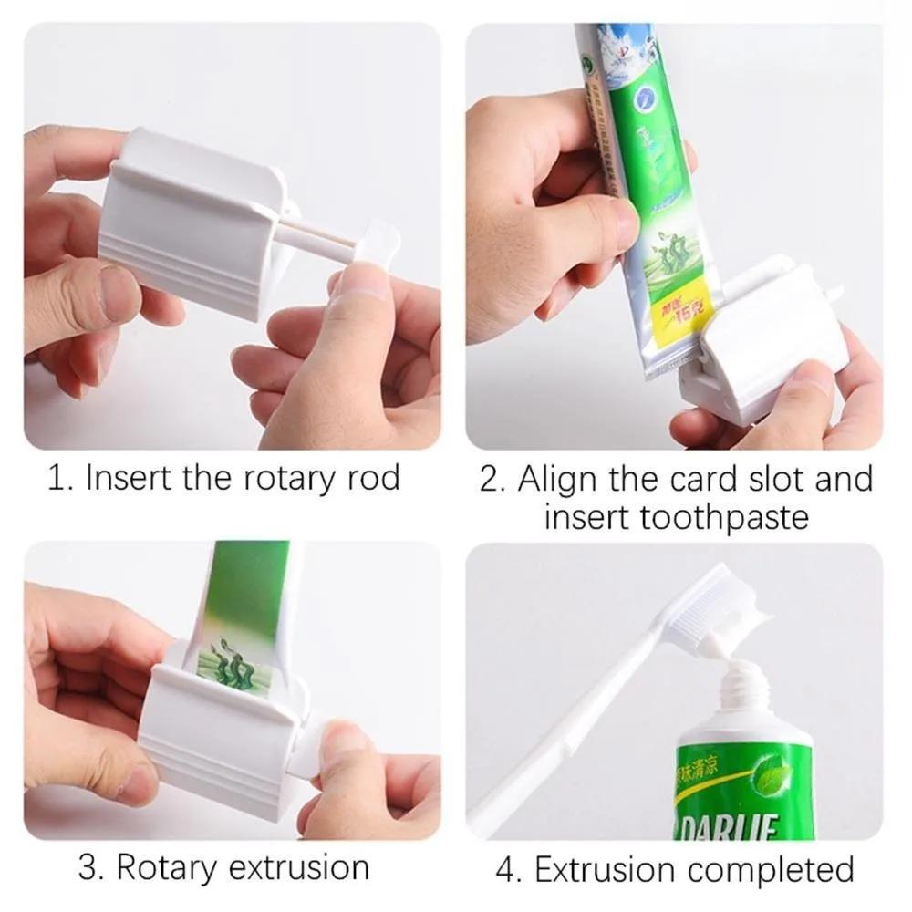 Portable Toothpaste Squeezer & Wall-Mounted Organizer: Toothpaste Holder, Space-Saving Dispenser for Tidy Counters. Easy Install, Waterproof, Fits All Tubes, Reduces Waste, Smooth Roller Design. Essential for Modern Bathrooms.