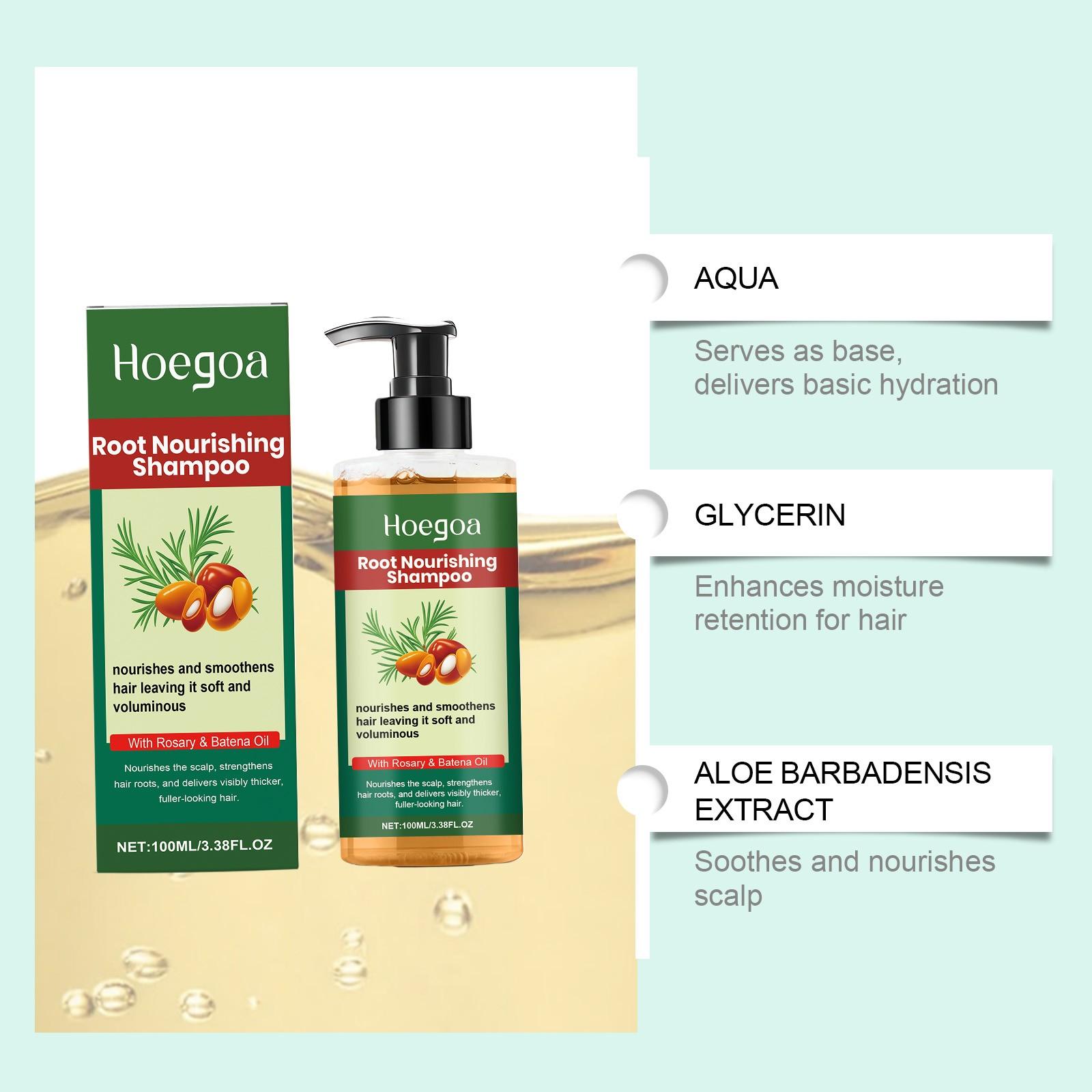 Hoegoa Plant-Based Moisturizing Shampoo, Gentle Cleansing, Nourishes Hair, Lightweight Natural Shine, Smooth Texture, Softening Shampoo