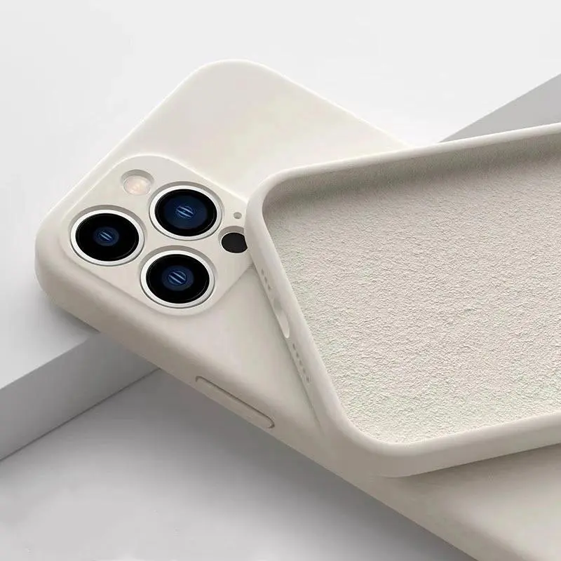 Original Liquid Silicone Phone Case For iPhone 11 12 13 14 15 16 17 Pro Max Air Plus XS X XR Soft Bumper Cases Cover