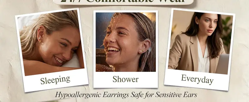12 Pairs 7mm Gold-Toned Stackable Stainless Steel Earrings - Hypoallergenic Surgical Steel 14K Gold Studs, Flat Back Helix Studs, Earrings for Women, Body-Safe Corrosion Resistant Daily Elegance Jewelry