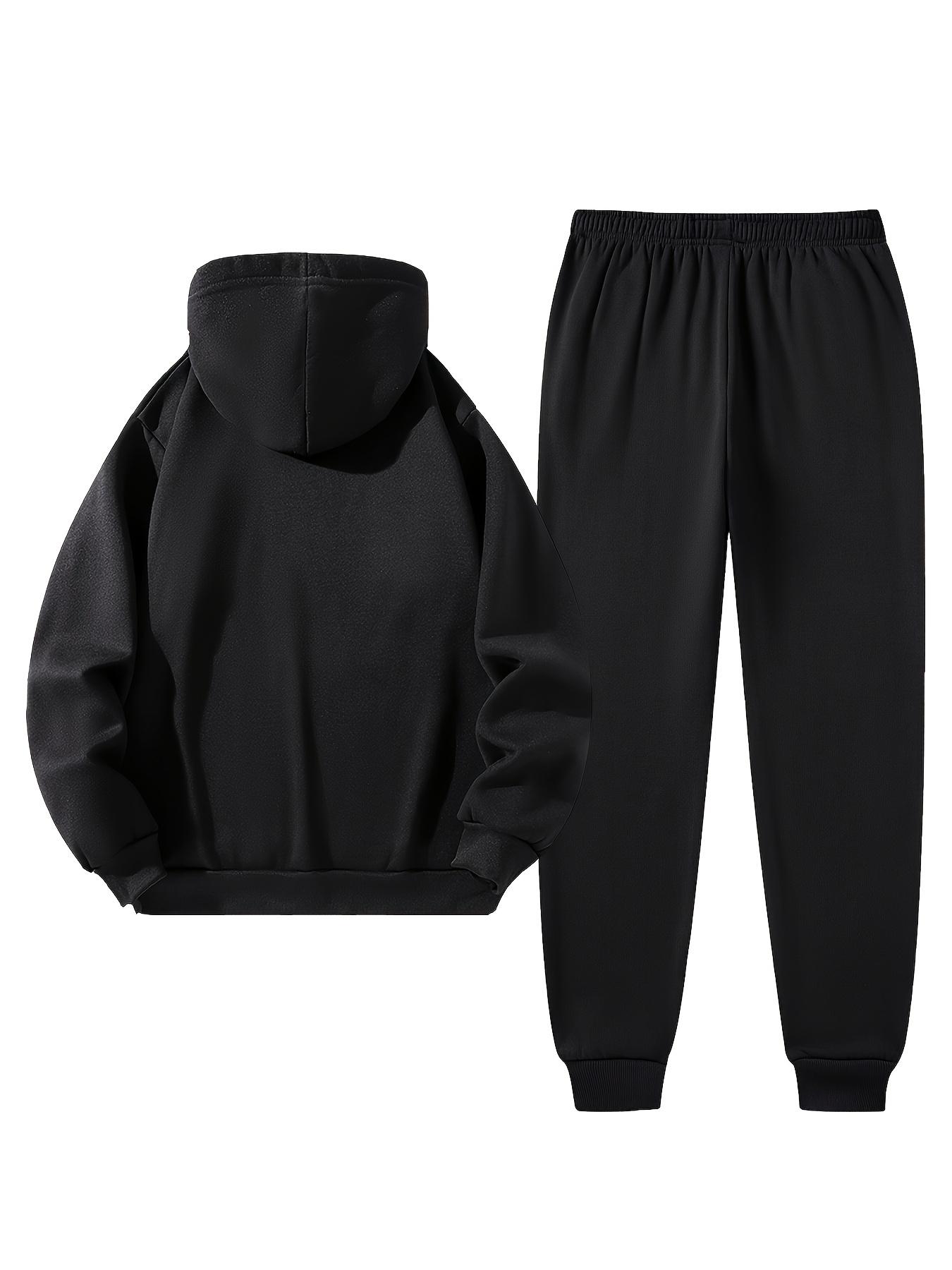 Men's autumn and winter set, including hooded sweatshirt, fashionable jacket, trendy American street style printed top and pants two-piece set Athletic Activewear Tracksuits Sportswear Athleisure Sweatsuit