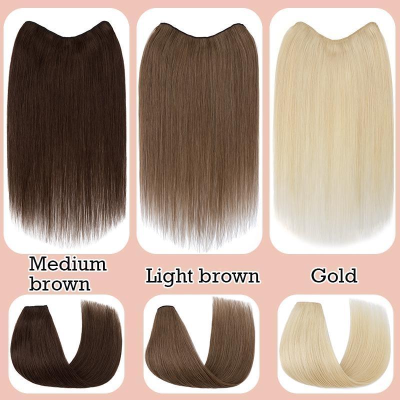 Remy Human Hair Extensions Clip In Hair Extensions V Shape 12 Inch-22 Inch Long Straight Invisible Hairpiece for Women Adding Hair Volume