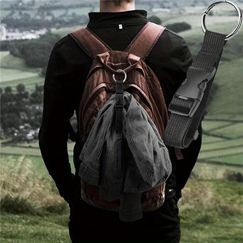 Versatile Black Nylon Luggage Strap - Durable Anti-Theft Gripper with Handbag Clip for Easy Carry, Perfect for Travel & Everyday Use