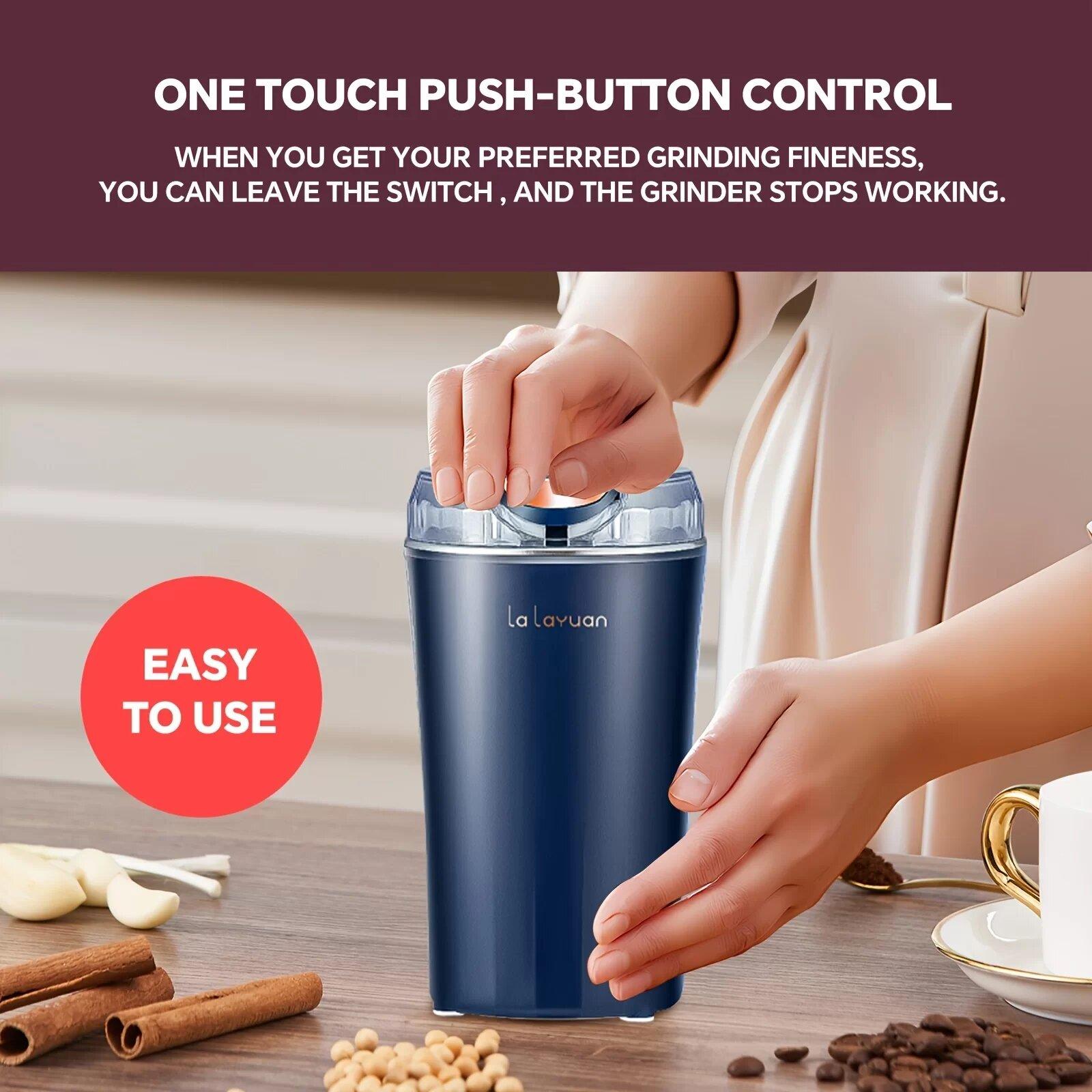 Electric coffee grinder, fast grind coffee beans, nuts, spices, beans and more. Multi-function grinding tool, portable small grinder, meet your needs, ultra-fine powder food processing mill and mixer grinder.