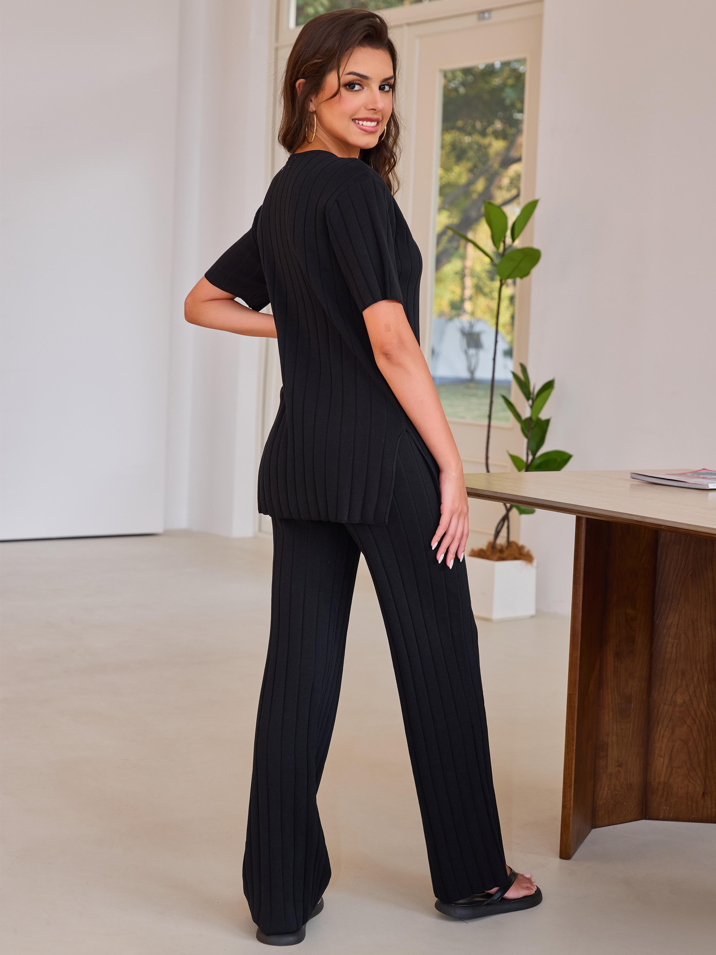 Joyfunear Women's casual T-shirt and pants two-piece set