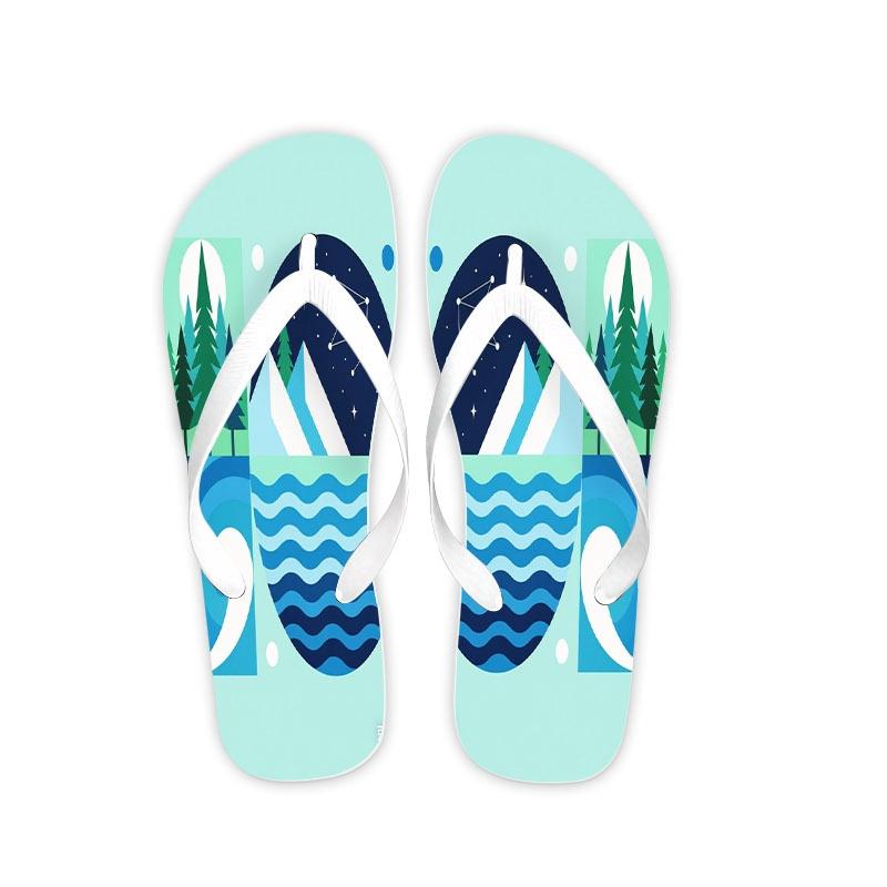 Men's Fashion Sandals & Slides, Multiple Colors & Sizes Available, Stylish Flat - Design Nature - Inspired, Comfortable for Daily Wear & Outdoor Activities, High - Quality Material, Trendy Men's Footwear for Summer, Cool - Toned Nature Illustration