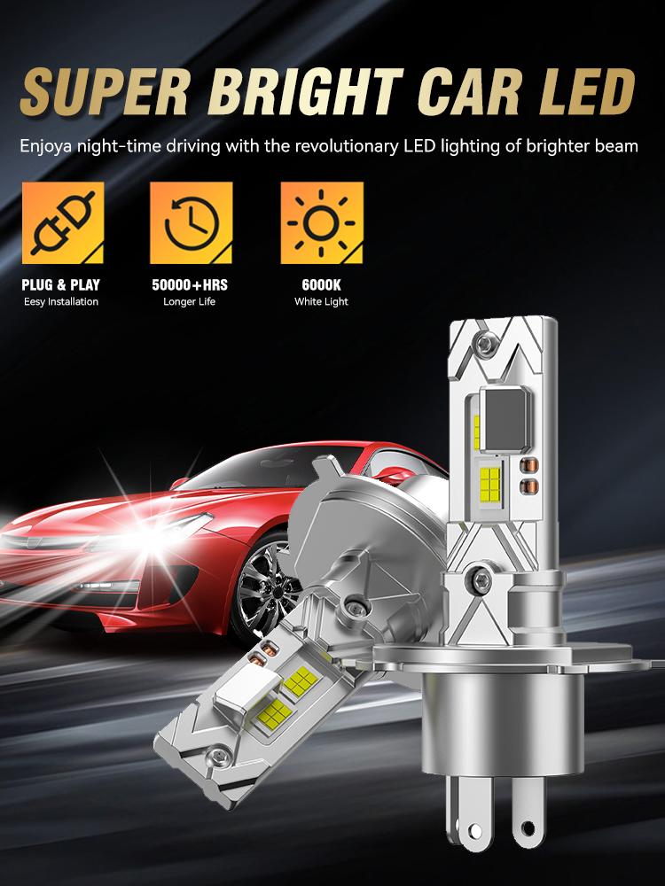 2pcs H1 H7 LED Headlight Bulbs H4 H11 HB3 HB4 9005 9006 H9 H8 Mini 50000LM 6000K CSP Car Headlamps 120W Automobile LED Lamp 12V