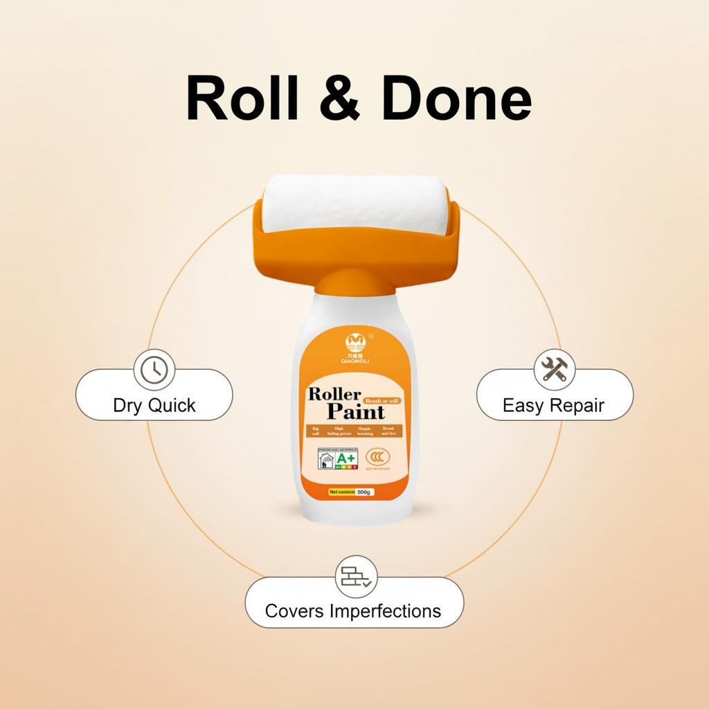 Reusable Wall Paint Roller, Easy-To-Use Water-Based Formula, Stain Removal, Quick Coverage, Quickly Covers Wall Stains and Marks, Home Repair Solution