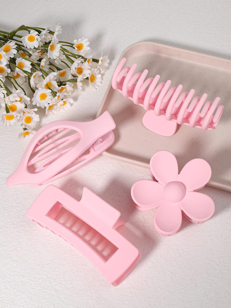 Cute Elastics Hair Accessories Set, Including Hair Clips & Hair Ties & Hair Claws & Hair Brushes, Multifunctional Hair Accessories for Women & Girls