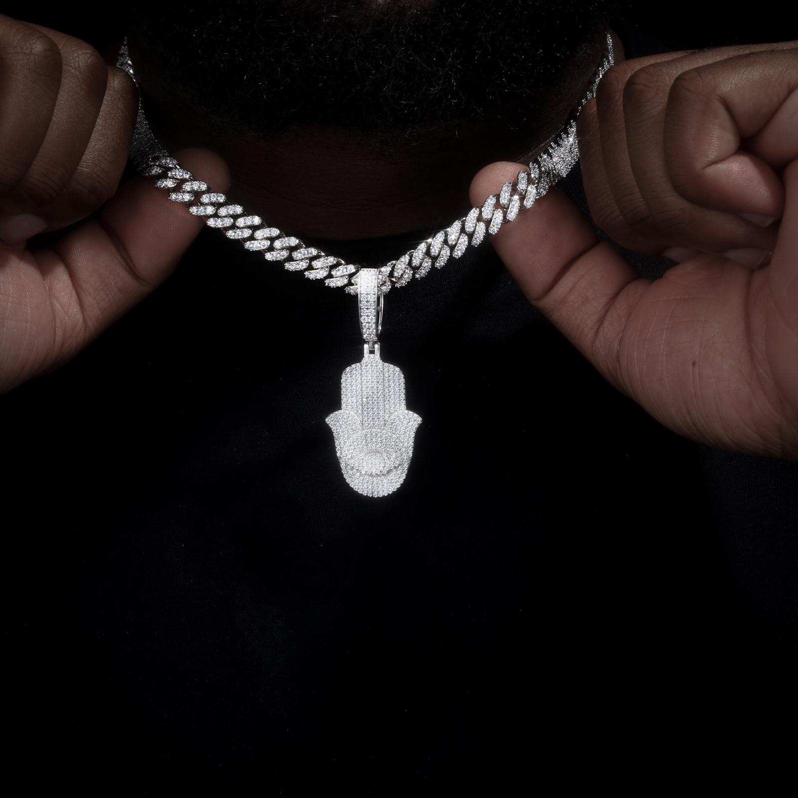 【#P514】UCCIYO 18k Gold-Plated Lab-Created Moissanite S925 Sterling Silver Synthetic Moissanite Pendant Necklace for Women Men Hip Hop Jewelry Gift