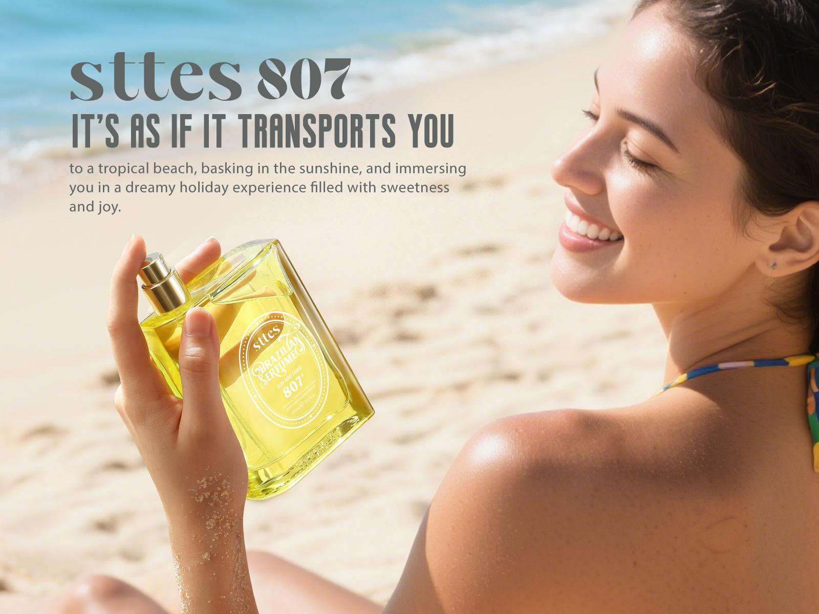 Sttes Perfume 807# (SUN AND SAND) – Eau De Parfum 100ml (3.4 fl oz) – Coconut Milk, Warm Sand, Vanilla