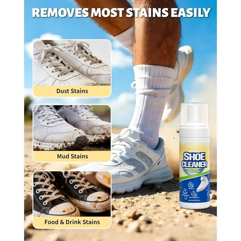 Shoe Cleaner, Sneaker Cleaner Kit with Brush and Towel, Deep Clean Shoe Cleaning Kit for White Shoes