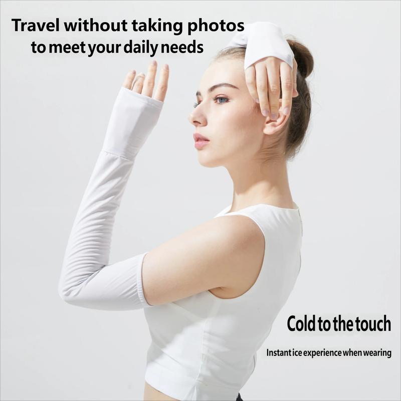 Unisex Solid Color Sun Protection Arm Sleeves, Breathable High Elasticity, Ideal for Outdoor Sports, Cycling and Running