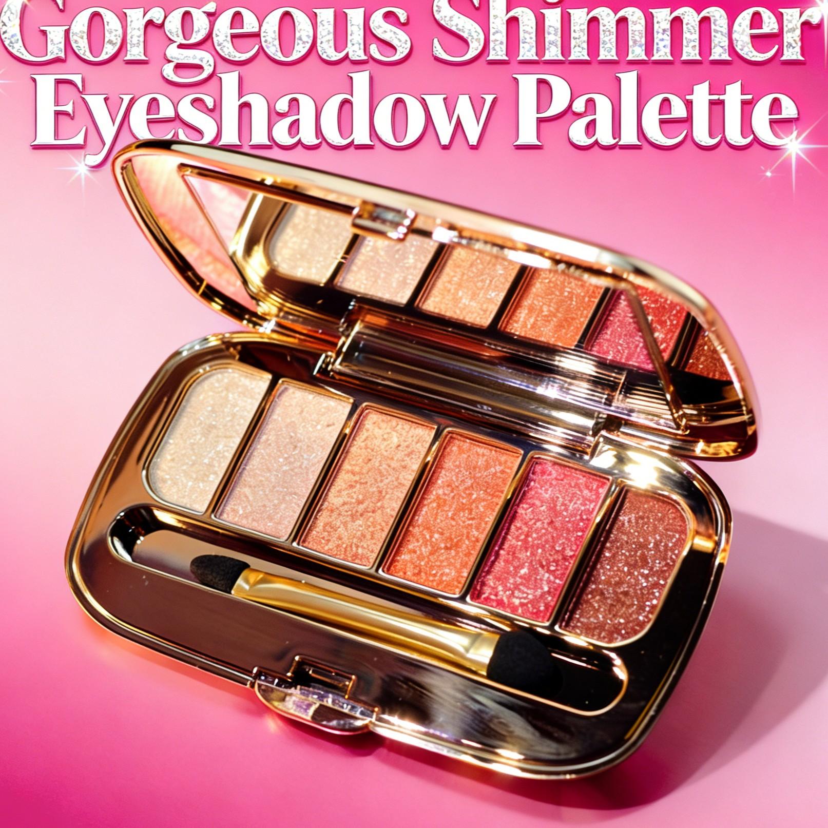 Bear 6-Color Round Glitter Eyeshadow Palette, Multicolor Eye Shadow, Perfect for Daily Use and Party Makeup, Versatile and Stylish