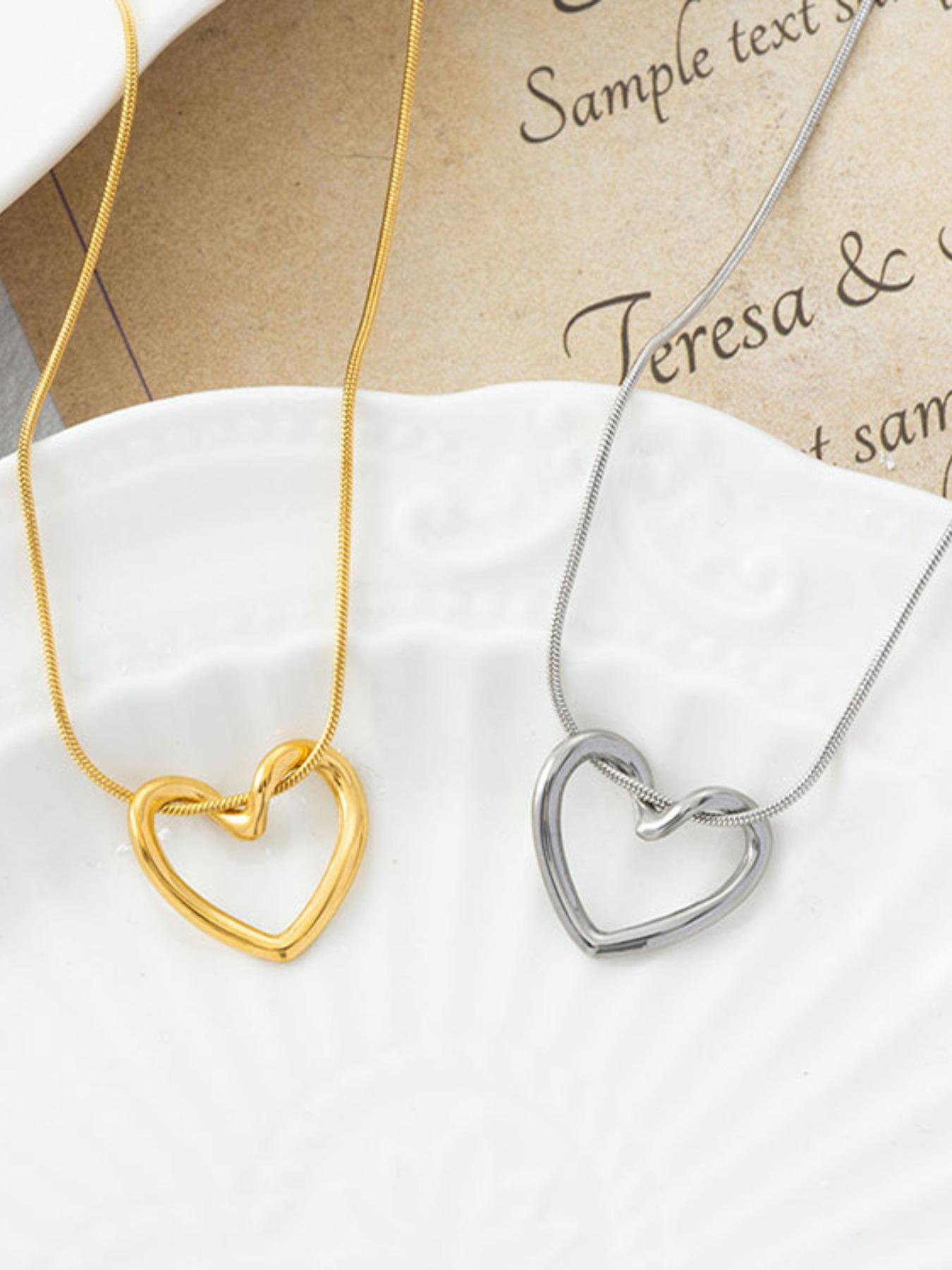 Elegant Hollow Heart Necklace for Women, Durable Titanium Steel Pendant Chain, Perfect Valentine's Day Gift, Versatile Daily Wear Jewelry