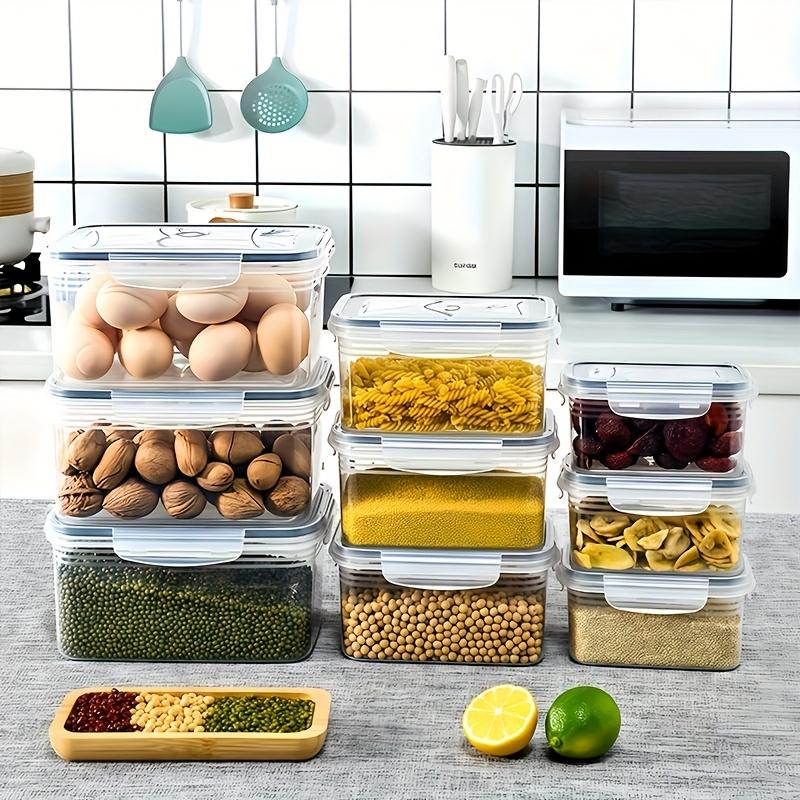 3Piece Plastic Food Storage Containers Set with Lids and Strainers Airtight Leakproof Freezer Safe Fridge Storage Container Reusable Food Storage for Fruit Vegetable Meal Prep Kitchen Organization