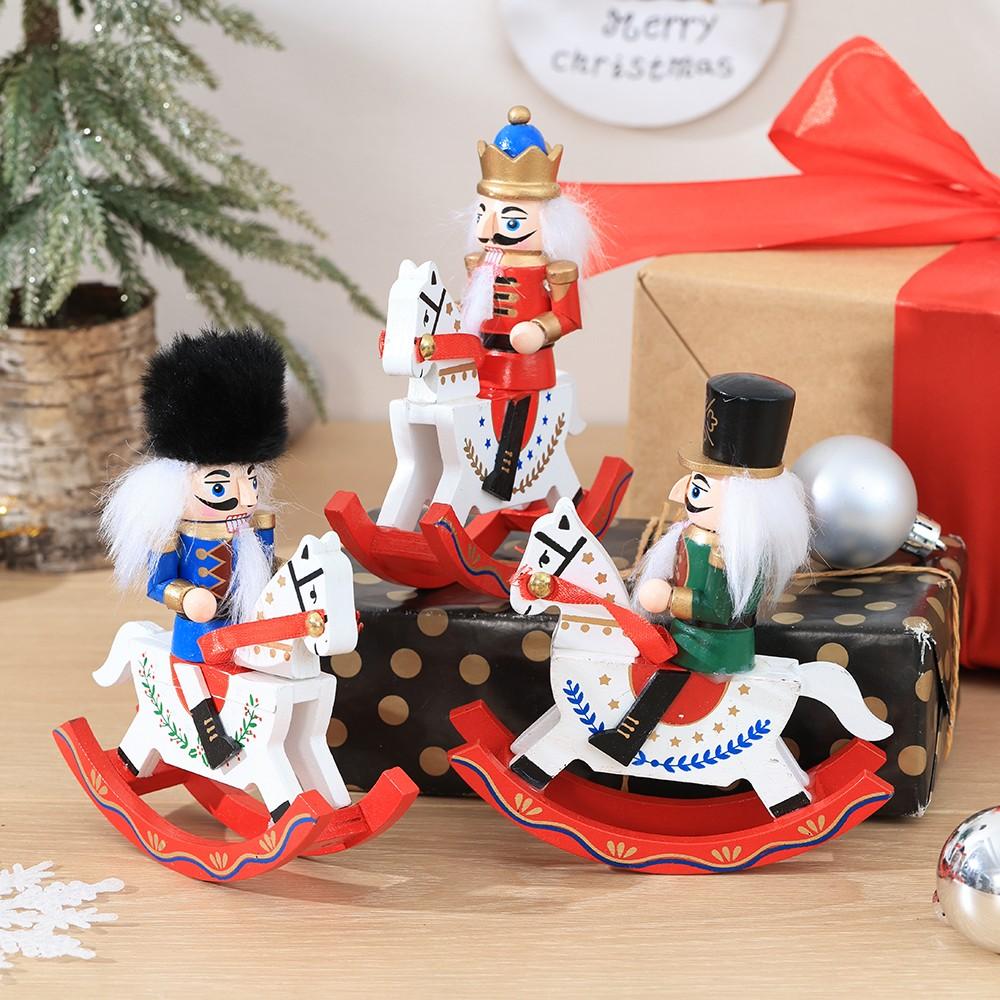 Classic Wooden Nutcracker Ornament Set, Hand-Painted Mini Soldier Statues, Christmas Decor, Gift Box, Holiday Decoration