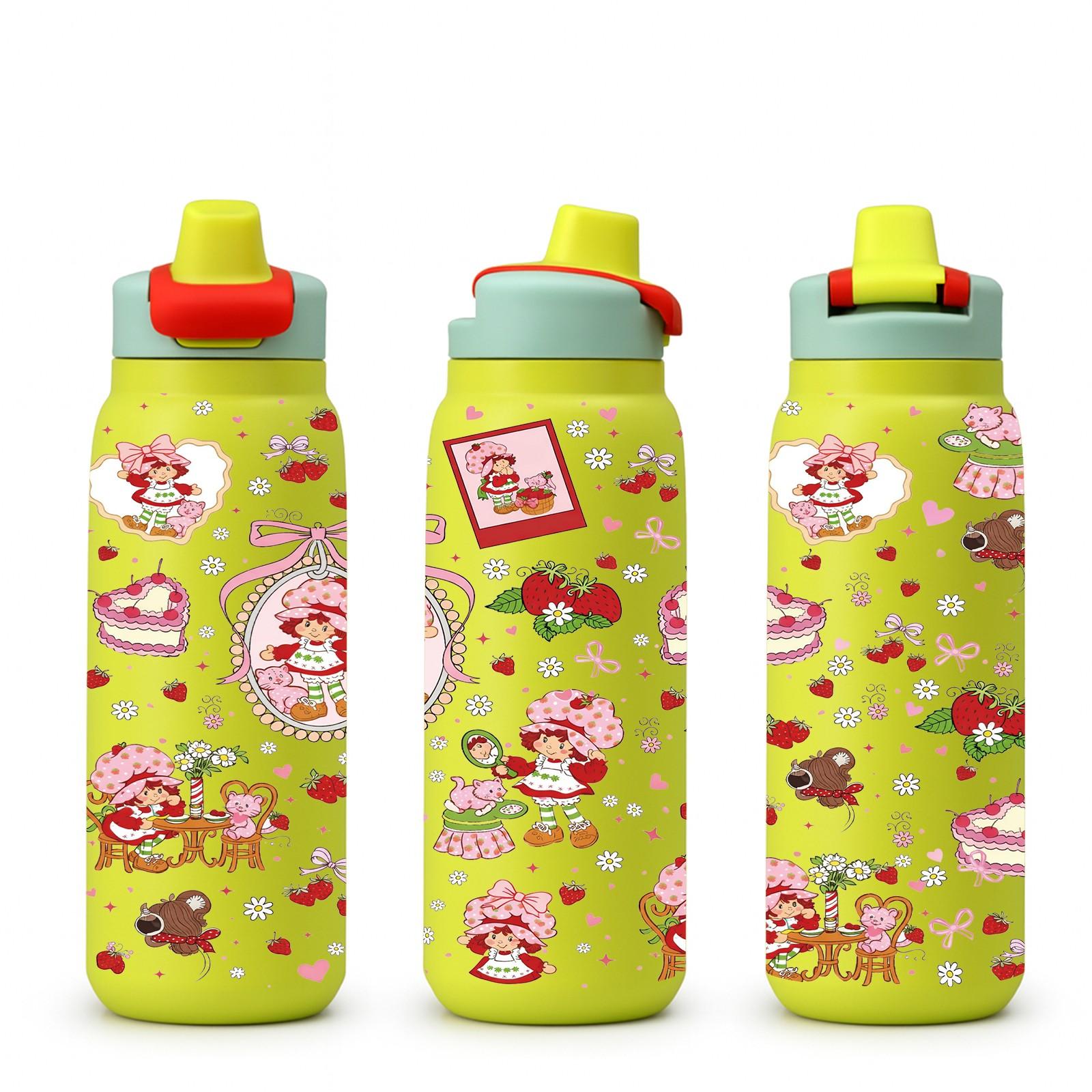 40oz Strawberry Girl Insulated Car Tumbler, Cute Aesthetic Pink Cup with Handle and Straw, Double Wall Stainless Steel Drinkware Vacuum Mug for Hot Cold Drinks, Perfect Valentine’s Day Birthday Gift for Girlfriend Women Girls