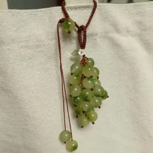 Hot Sale Simulated Green Grape Pendant Keychain Cute Sweet Beaded Bag Car Ornaments For Women Handbag Decoration