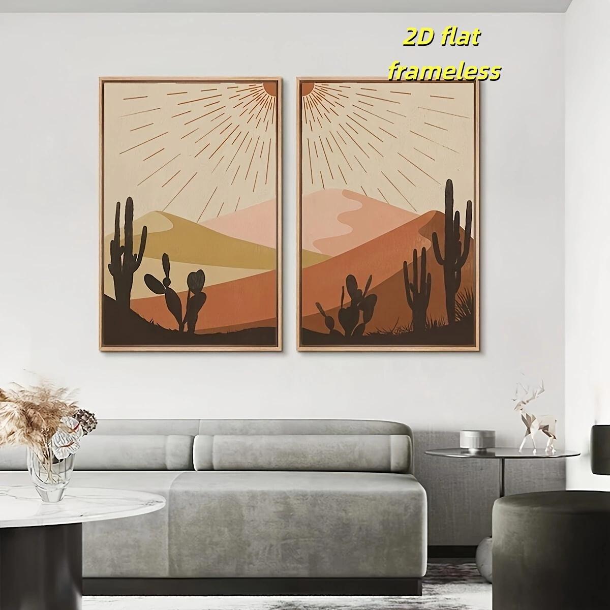 2 abstract landscape art canvas posters, suitable for wall decoration in living rooms, bedrooms, and offices, 2D flat printing frameless paintings