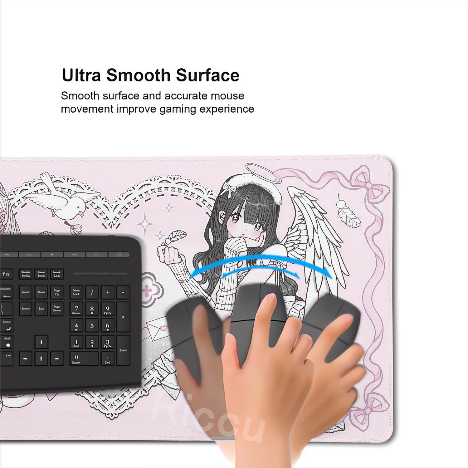 Cute Kawaii Anime Girl Desk Mat Laptop Large Pink Mousepad Gift Student Placemat Computer Keyboard Anti slip Pink Mouse Pad