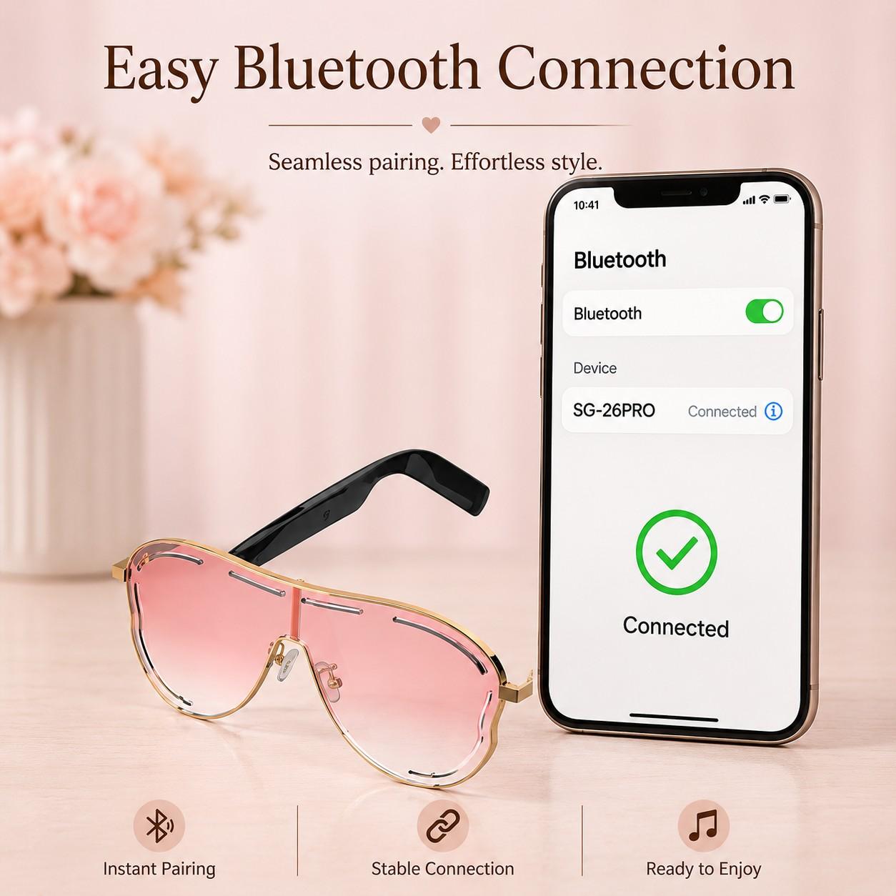 AI Bluetooth smart glasses, Multifunctional smart glasses, supporting translation of multiple language apps, in ear automatic detection switch, sun protection sunglasses, sweat proof, suitable for travel, navigation, meetings, business