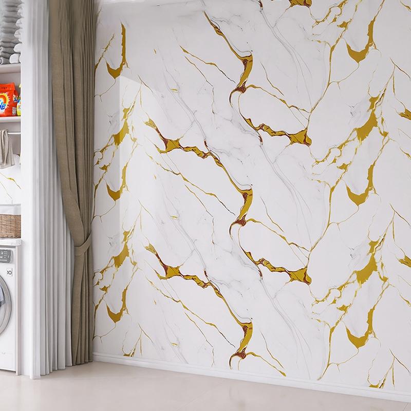 Marble Decorative Panel, Self-Adhesive Marble Pattern Wallpaper, Fireproof Waterproof Wall Material, Realistic Marble Look, Living Room Use, Wall Panels Roll