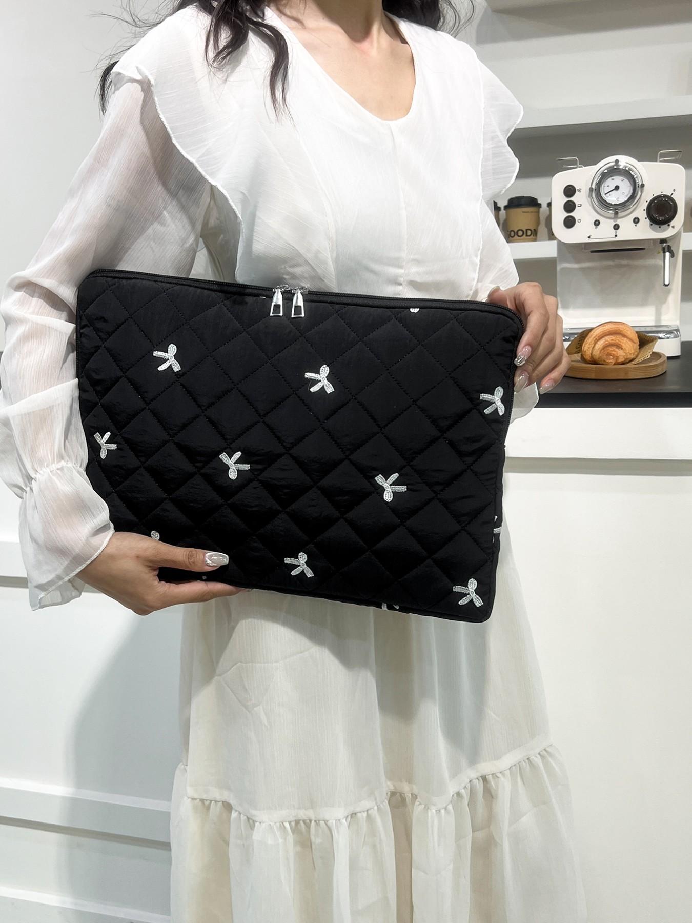 Multi-Size Laptop Bag with Bow Pattern, Computer Protection Case, Tablet Organizer, Ideal for Women, Teachers, Students, School Supplies