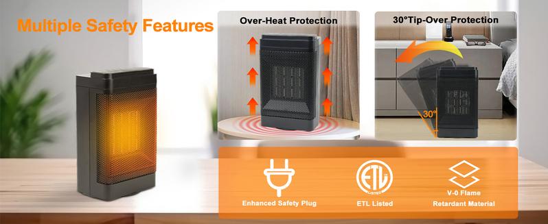 Smart Space Heater forIndoor Use 1500W Ceramic TowerHeater with Thermostat, Quiet Portable Room Heater, Energy Saving