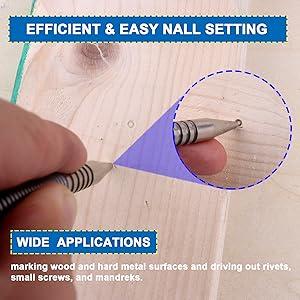 Nail Set with Size Marked,Center,4pcs Dual Head Nail Setter,Hammerless Door Hinge Pin Removal Tool1/8-in, 3/32-in, 3/16-in, 1/16-in, 1/32-in, 1/8-in Nail Set with Size Marked,Center,4pcs Dual Head Nail Setter,Hammerless Door Hinge Pin Removal Tool1/8-in, 3/32-in, 3/16-in, 1/16-in, 1/32-in, 1/8-in