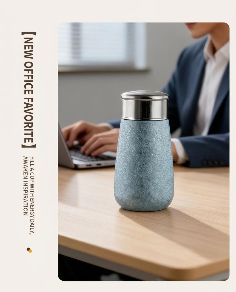 Pure Titanium Pocket Cup, High Aesthetic Mini Insulated Cup, Ice Crystal Titanium Water Bottle, Women's Flower Tea Cup, Portable and Stylish