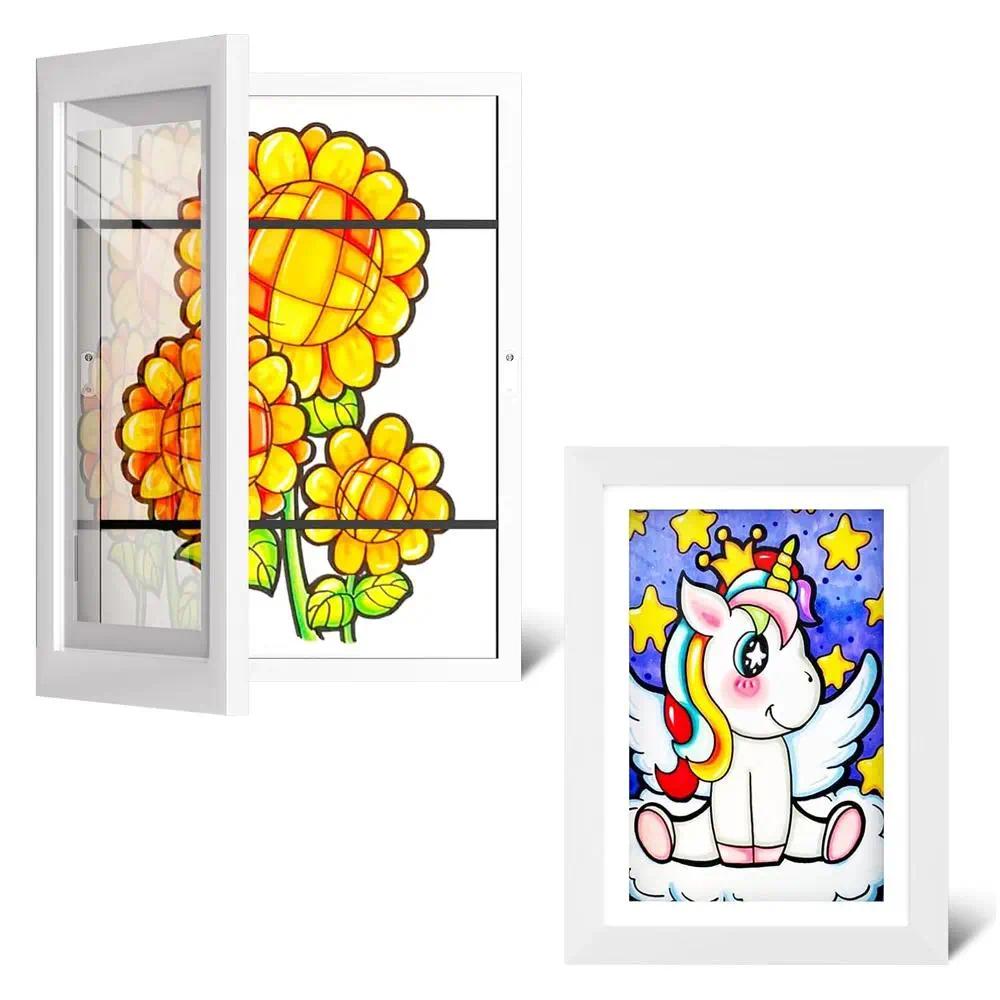 Magnetic Storage Frame with Corner Protection, Acrylic Art Frame, Wall-Mounted Floral Decor, Ideal for Home, School, Office #GLOBAL PICKS
