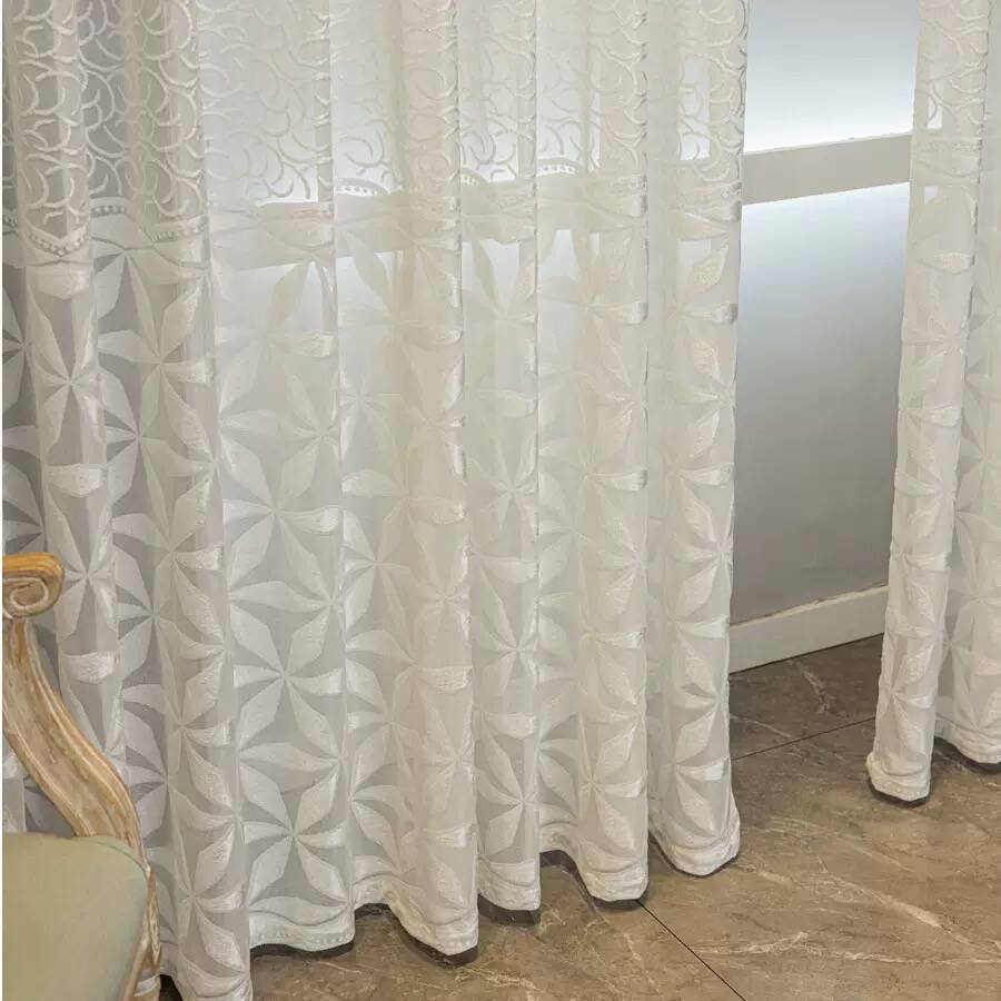 1pc Geometric Pattern Window Curtain Panel, Easy Install Curtain, Modern Grommet Privacy Curtain for Living Room, Balcony, Bedroom and Restaurant, Home Decorative