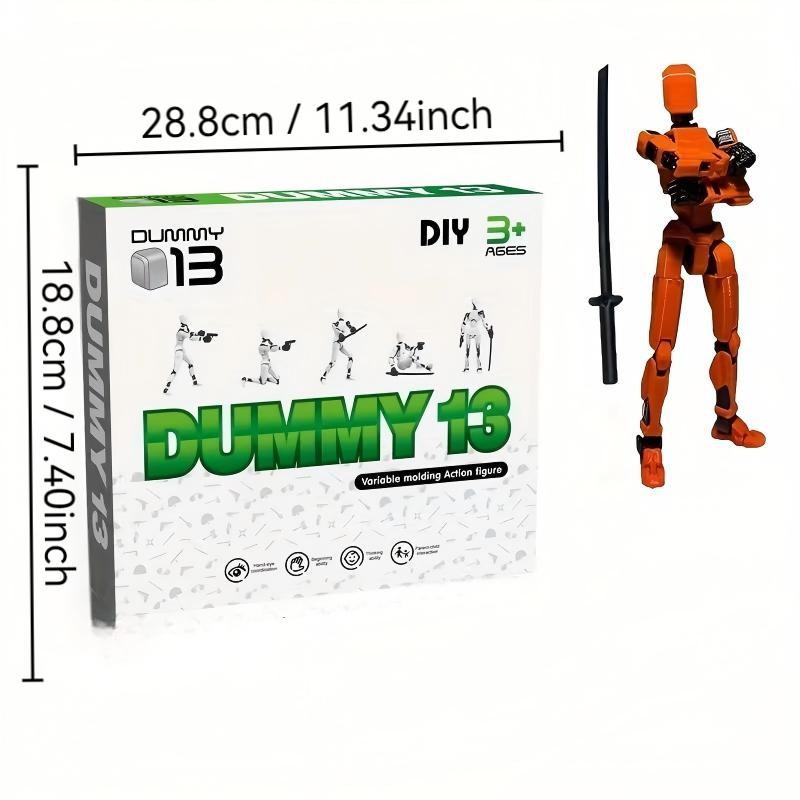Lucky 13 Action Figure with Weapon Accessories, Desktop Decor, Stress Relief Toy for Kids and Adults, Model C1