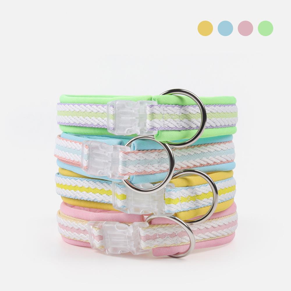 Spring Summer Dopamine Dog Collar for Small Medium Dogs, Teddy Corgi Schnauzer Neck Circle, Comfortable Pet Accessory