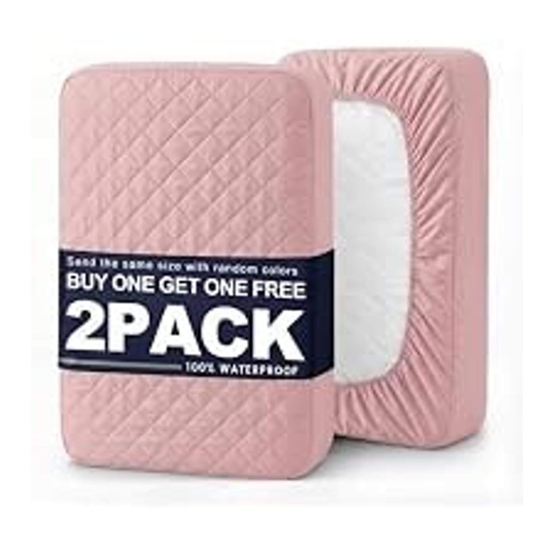 Pink Twin Waterproof Breathable Mattress Cover - Full-Size, Ultra-Soft, Machine Washable - Suitable for Home and Bedroom Use