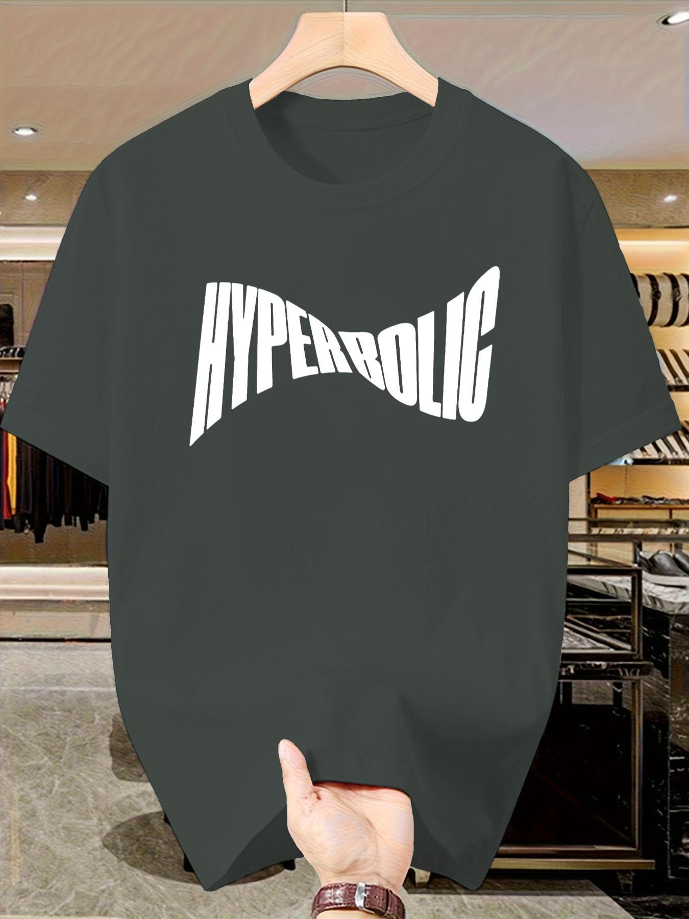 Men's Casual Short Sleeve T-Shirt, Bold Letter Print Street Style, Summer Cotton Top, Slim-Fitting, Trendy and Versatile