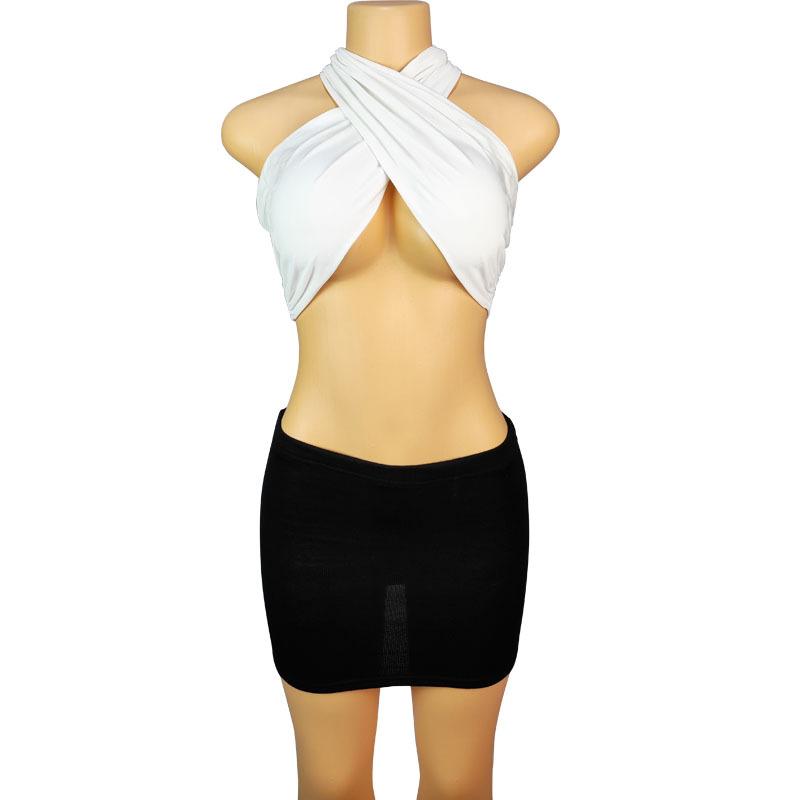 Sexy Tank Top Cross Bandage Backless Sleeveless Halter Crop Tops Women Bare Midriff Camisole Female Tube Top Cropped Vest
