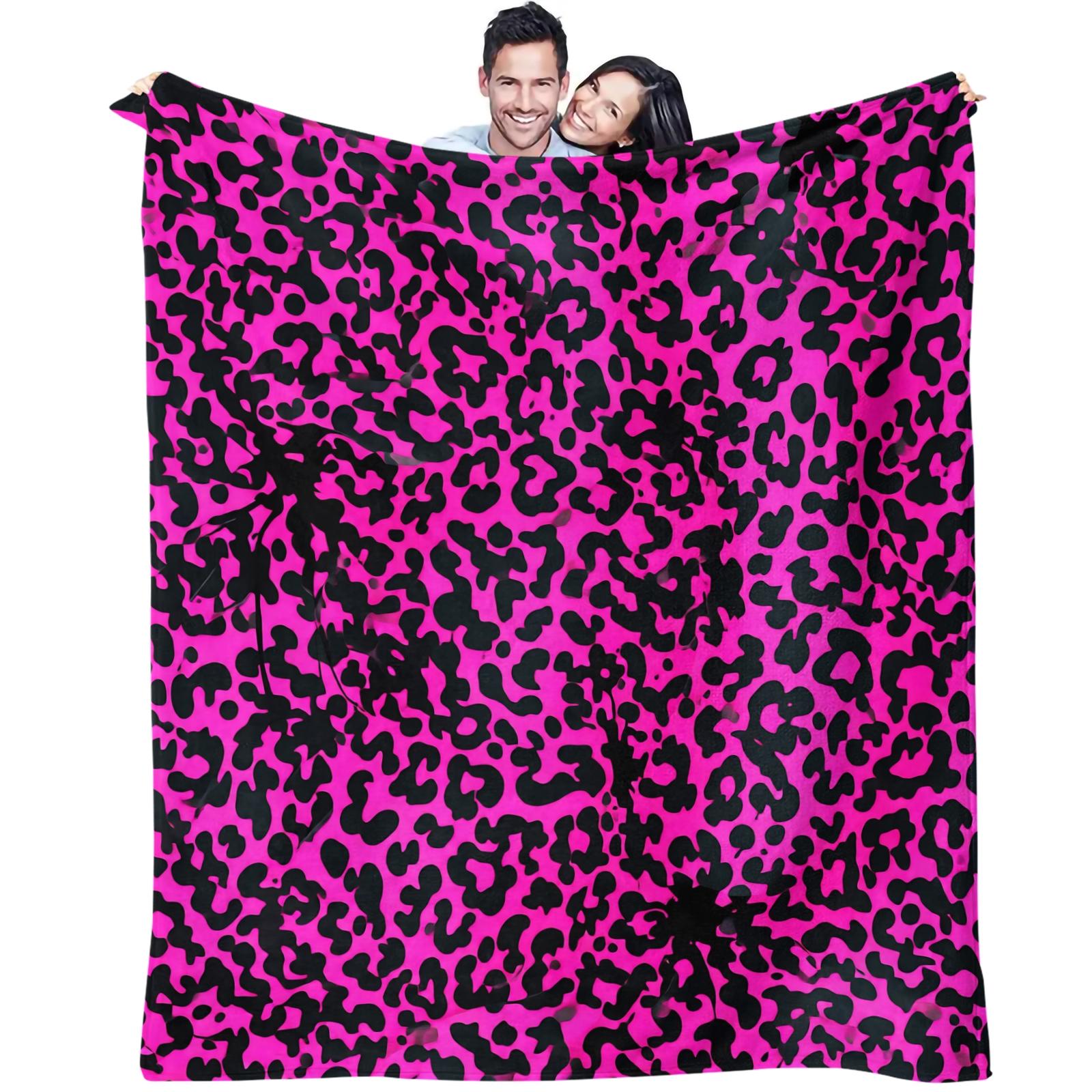 Classic Leopard Print Luxury Vintage Bohemian Throw Blanket, Soft Lightweight Multi-Use Blanket for Car, Home, Library, Office & Nap Time, Perfect Housewarming Birthday Christmas Gift