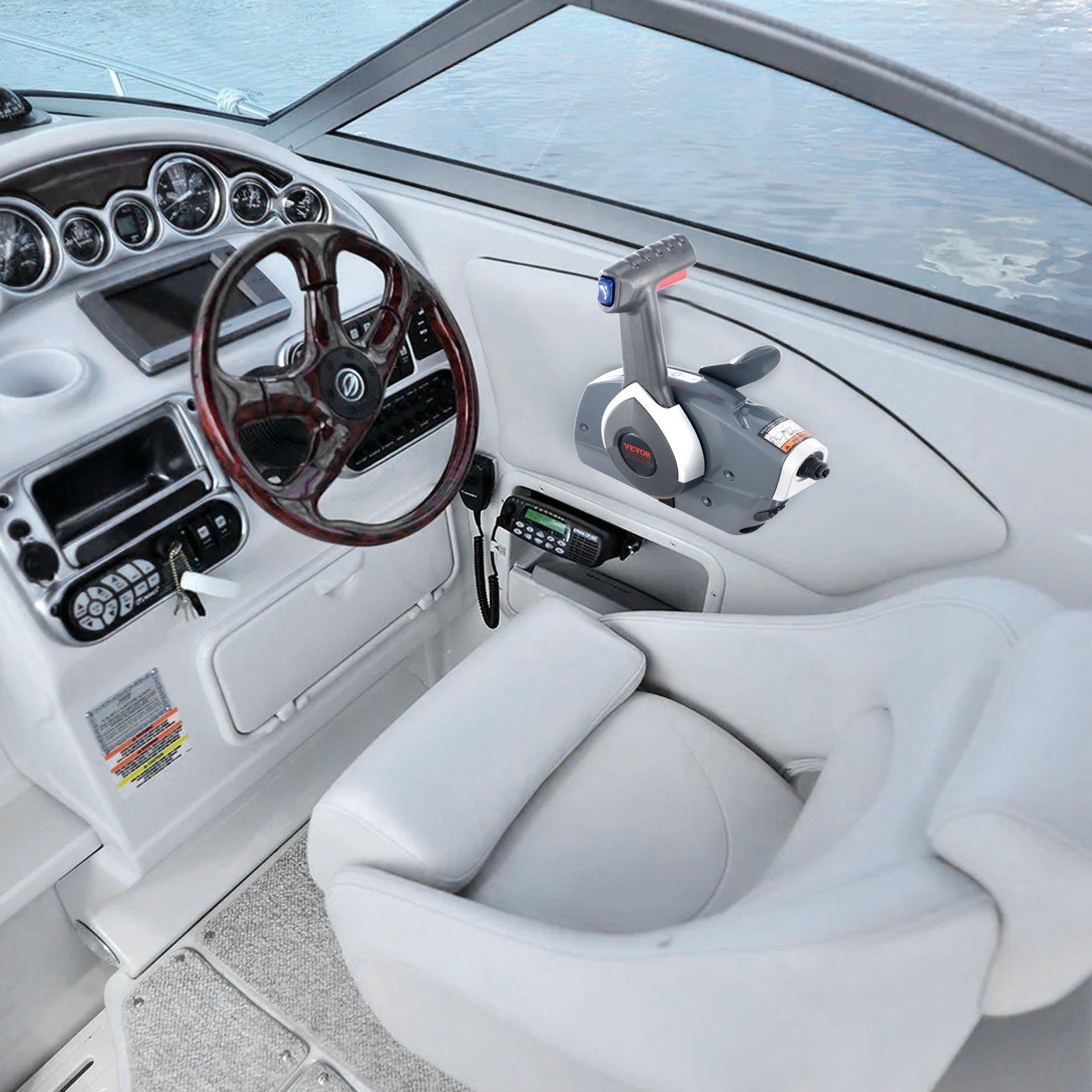 Summervibes VEVOR Boat Throttle Control, 5006180 Side-Mounted Outboard Remote Control Box for Evinrude Johnson, Marine Throttle Control Box with Power Trim Switch and Lanyard