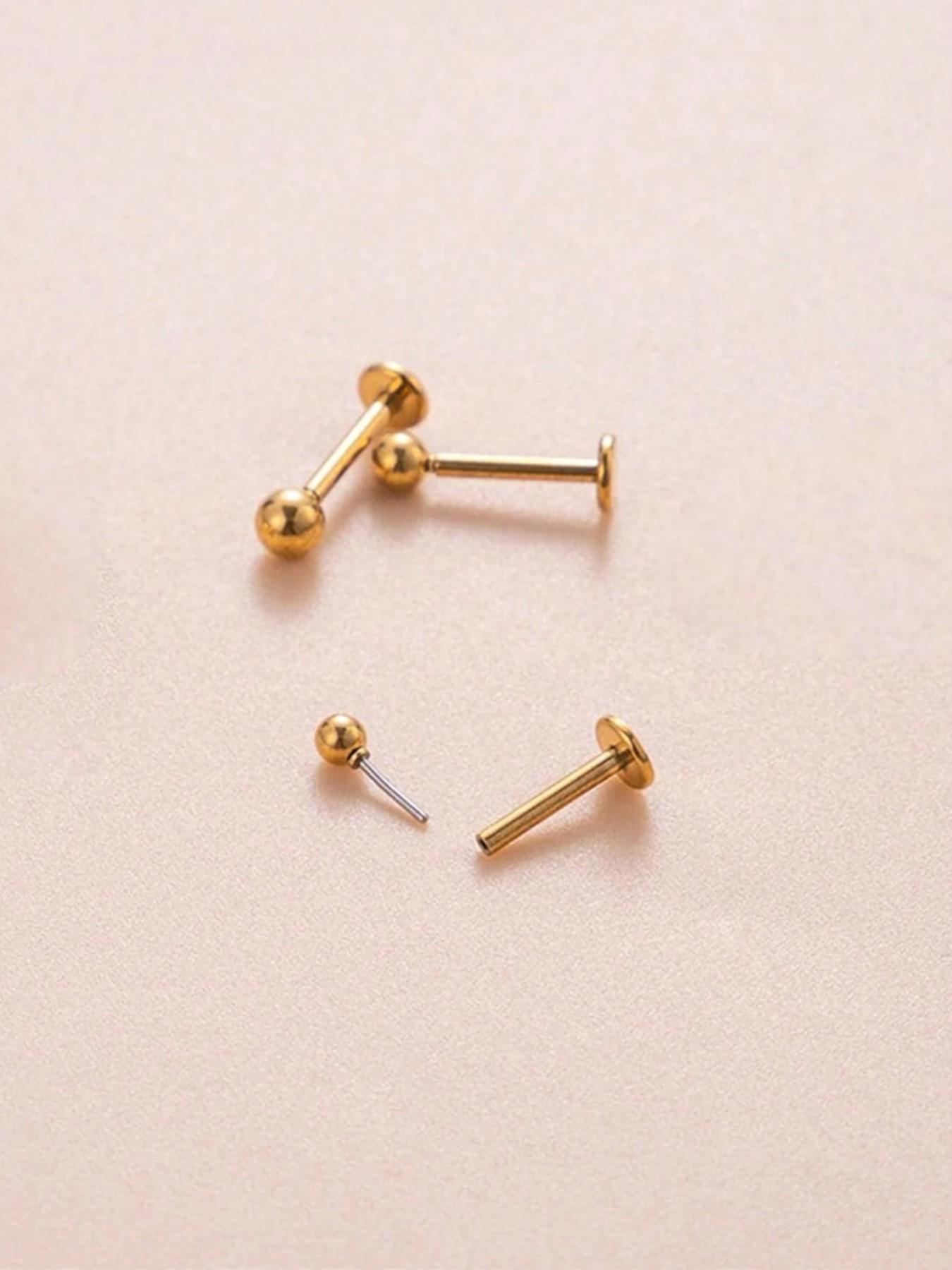 3pcs Threadless Cartilage Earrings, Medusa Piercing Studs, 20gauge Nose Studs, Helix Conch Tragus Jewelry, 2mm 3mm 4mm