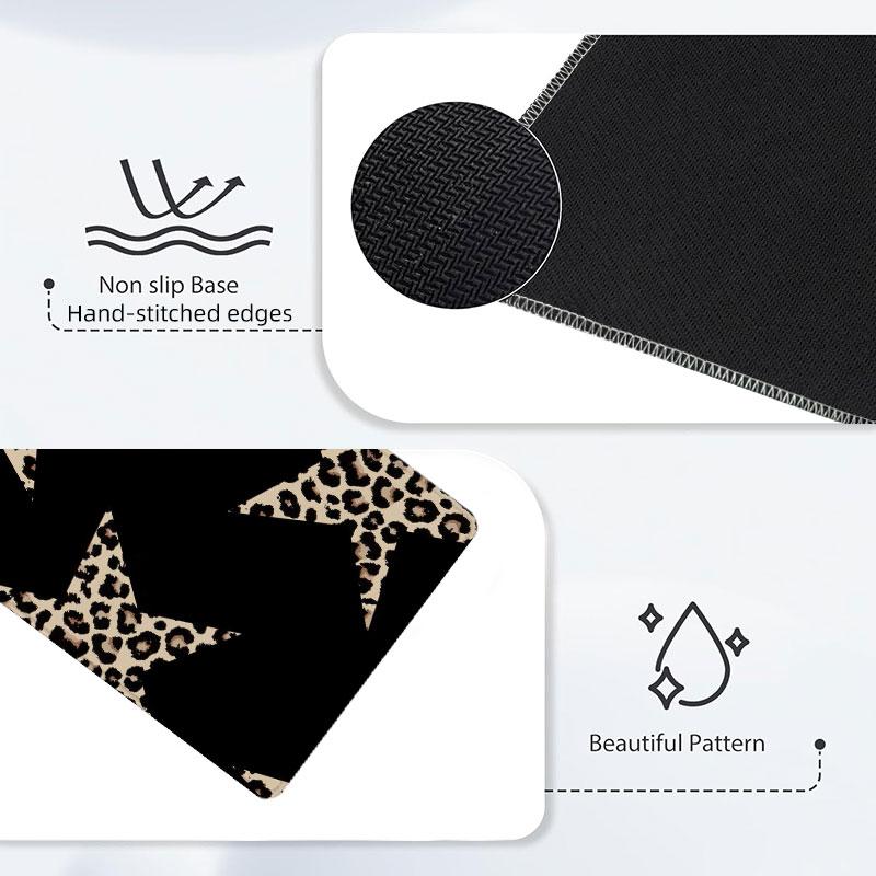 Extra Large Black Leopard Star Mouse Pad Stylish Gaming Mouse Pad 35x16 Inch Computer Keyboard Mousepad Suitable for Families, Offices and Schools. Perfect Gift for Family Members and Friends Desk Accessories
