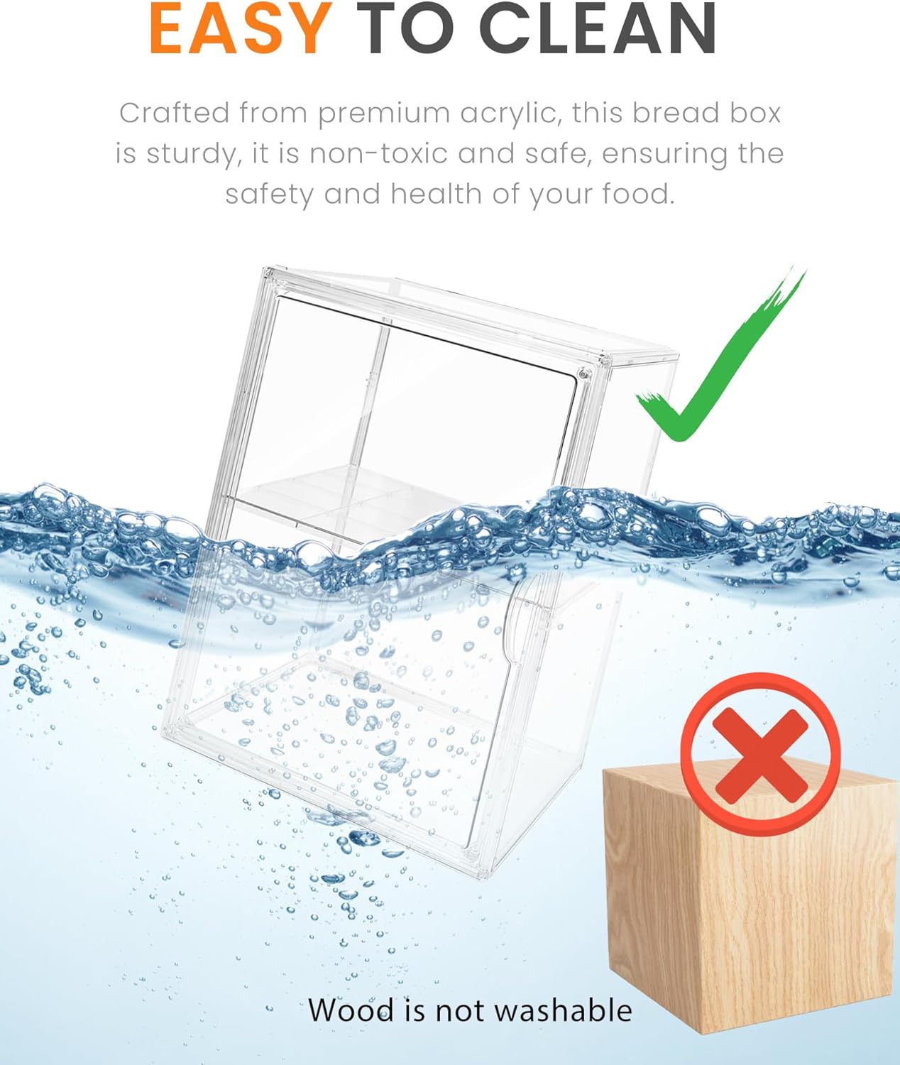 Large Capacity Kitchen Bread Storage Box, 4-Tier Adjustable Food Storage Container, Clear Airtight Countertop Organizer, Multifunctional Transparent Food Holder for Muffins, Bagels and Daily Snacks