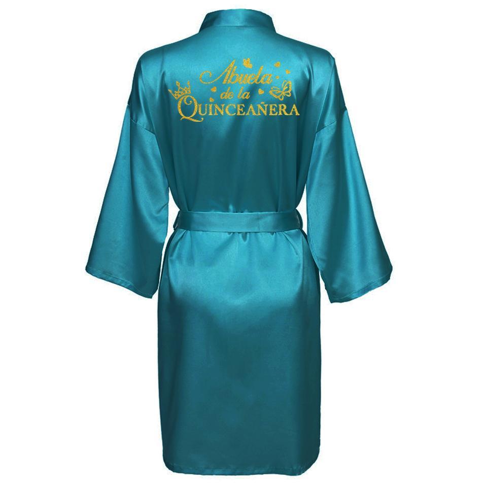Mis15 Años Robe 15 Years Girl Birthday Party Robes Quinceanera Robe Mis XV Bathrobe Silkly Nightgown