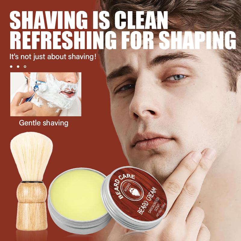 ROZINO Men's Beard Care Shaving Cream - Sandalwood Scented Grooming Essential Facial Moisturizer Foam Cleansing 30g