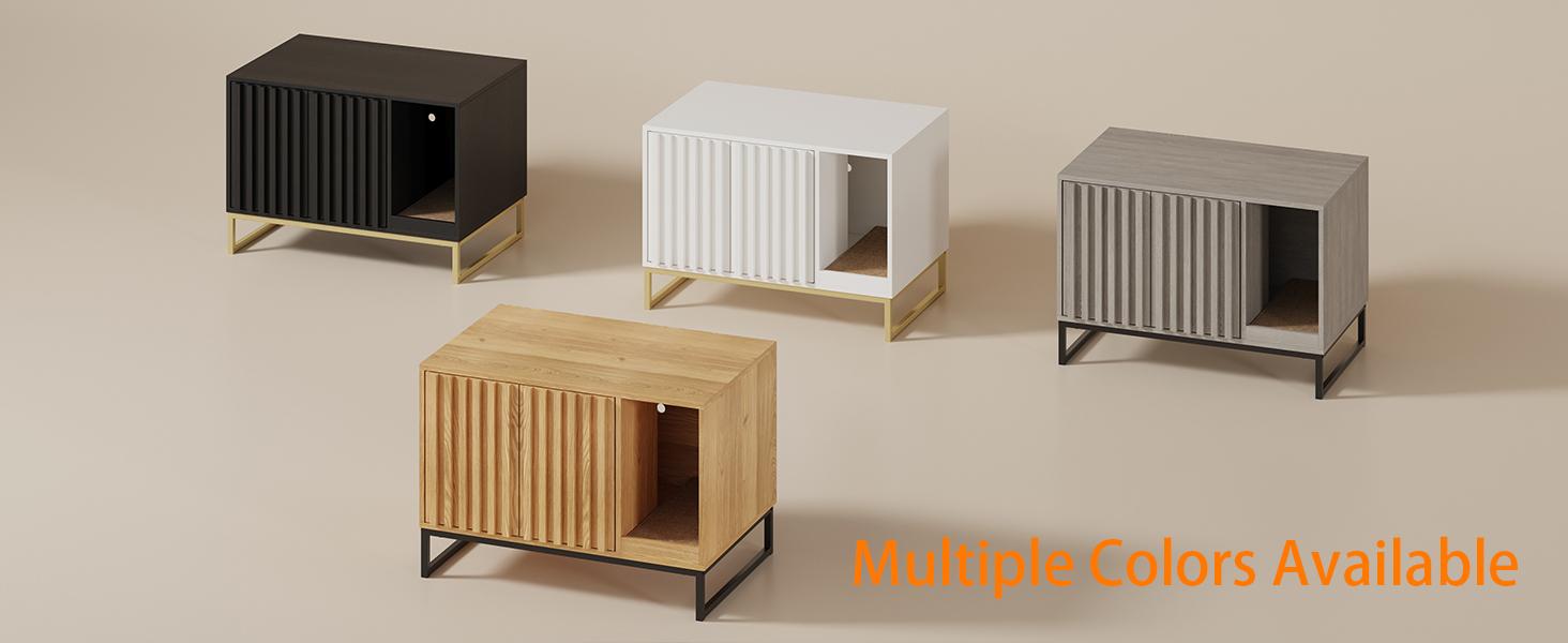 Vabches Litter Box Enclosure,Modern Cat Litter Box Enclosure Furniture Hidden Litter Box with Cat Scratch Pad, Cat Washroom Cat House End Table, Entryway Bench for Livingroom
